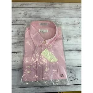 Cross Winsor Long Sleeve Button Down Shirt Pink Size 17 32/33